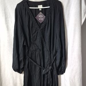 Ava & Viv Charcoal Wrap Dress